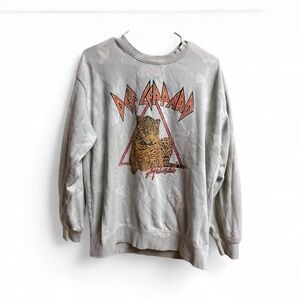 Def Leppard Sweatshirt XL Animal Leopard Graphic Band Rock Pullover